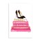 Stupell Industries Glam Pink Fashion Books Pump Heels Wall Plaque Art